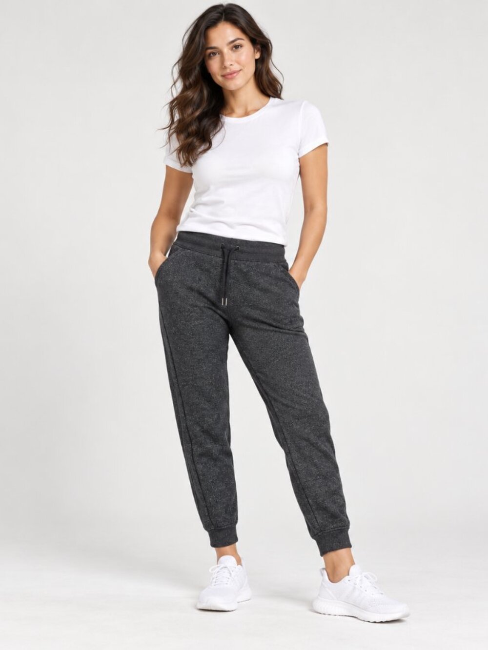 Lululemon Sparkly Gray Herringbone Drawstring Jogger Pants Size 8